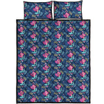 Little Cute Mermaid Pattern Print Quilt Bed Set
