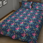 Little Cute Mermaid Pattern Print Quilt Bed Set