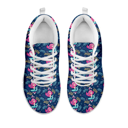 Little Cute Mermaid Pattern Print White Sneakers