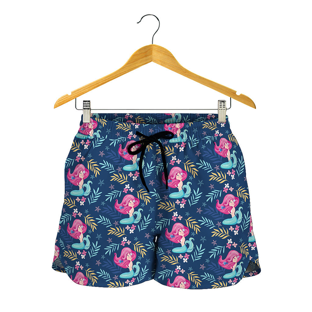 Little Cute Mermaid Pattern Print Women's Shorts
