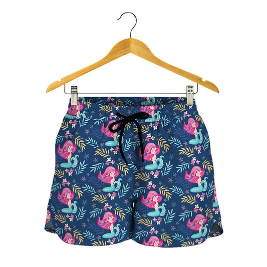 Little Cute Mermaid Pattern Print Women's Shorts