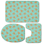 Little Gingerbread Man Pattern Print 3 Piece Bath Mat Set
