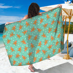 Little Gingerbread Man Pattern Print Beach Sarong Wrap