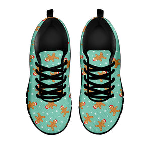 Little Gingerbread Man Pattern Print Black Sneakers