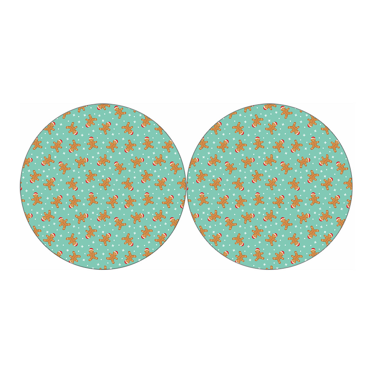 Little Gingerbread Man Pattern Print Car Coasters