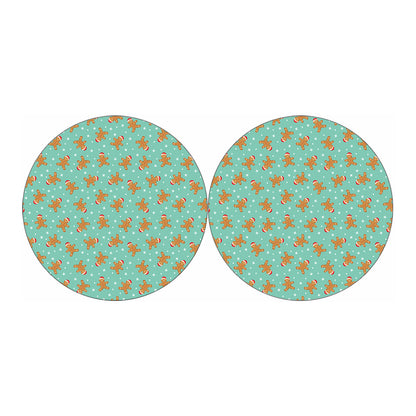 Little Gingerbread Man Pattern Print Car Coasters