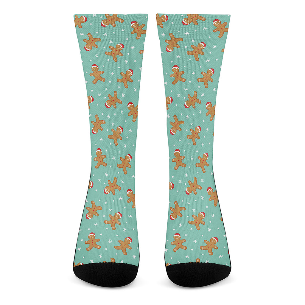 Little Gingerbread Man Pattern Print Crew Socks