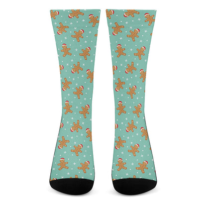 Little Gingerbread Man Pattern Print Crew Socks