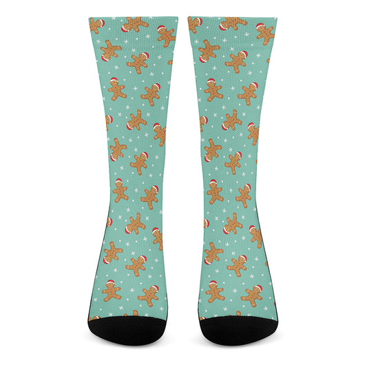 Little Gingerbread Man Pattern Print Crew Socks