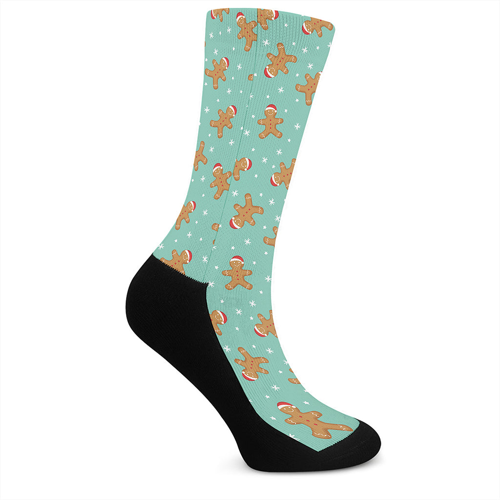 Little Gingerbread Man Pattern Print Crew Socks