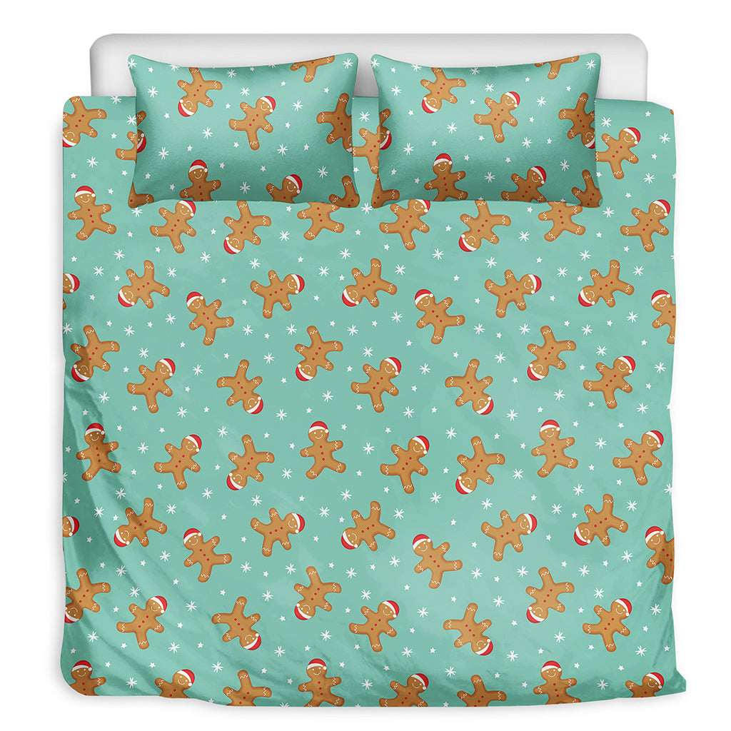 Little Gingerbread Man Pattern Print Duvet Cover Bedding Set