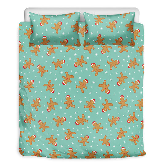 Little Gingerbread Man Pattern Print Duvet Cover Bedding Set