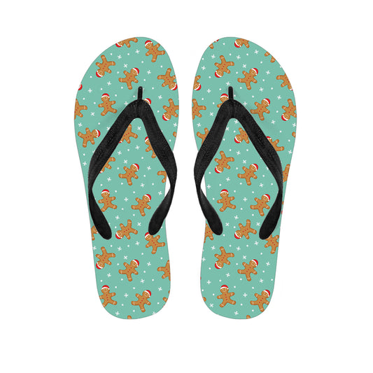 Little Gingerbread Man Pattern Print Flip Flops