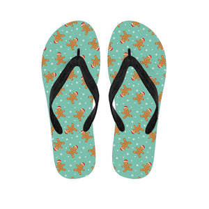 Little Gingerbread Man Pattern Print Flip Flops