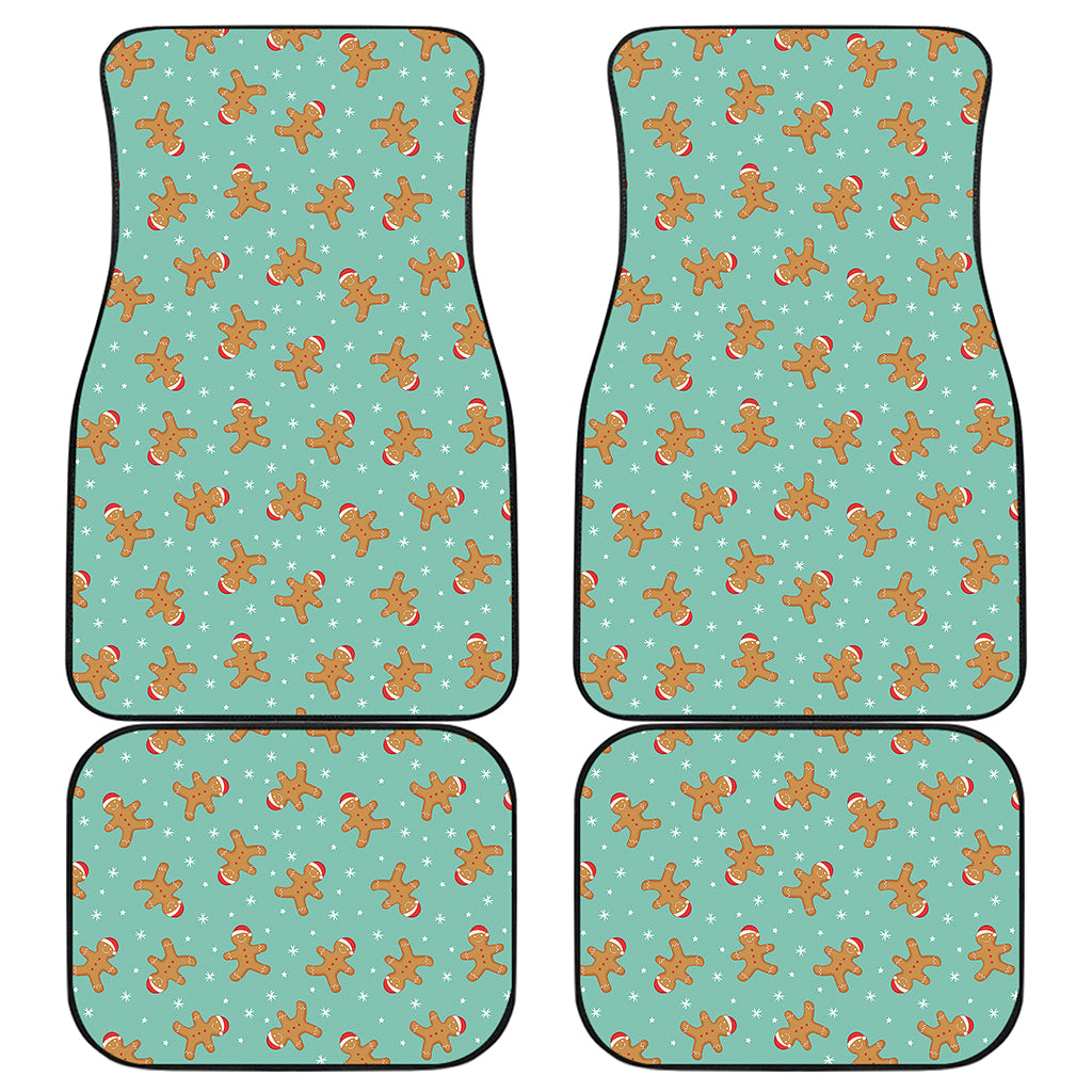 Little Gingerbread Man Pattern Print Front and Back Car Floor Mats