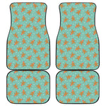 Little Gingerbread Man Pattern Print Front and Back Car Floor Mats