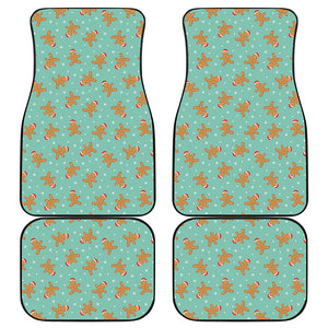 Little Gingerbread Man Pattern Print Front and Back Car Floor Mats