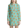 Little Gingerbread Man Pattern Print Pullover Hoodie Dress