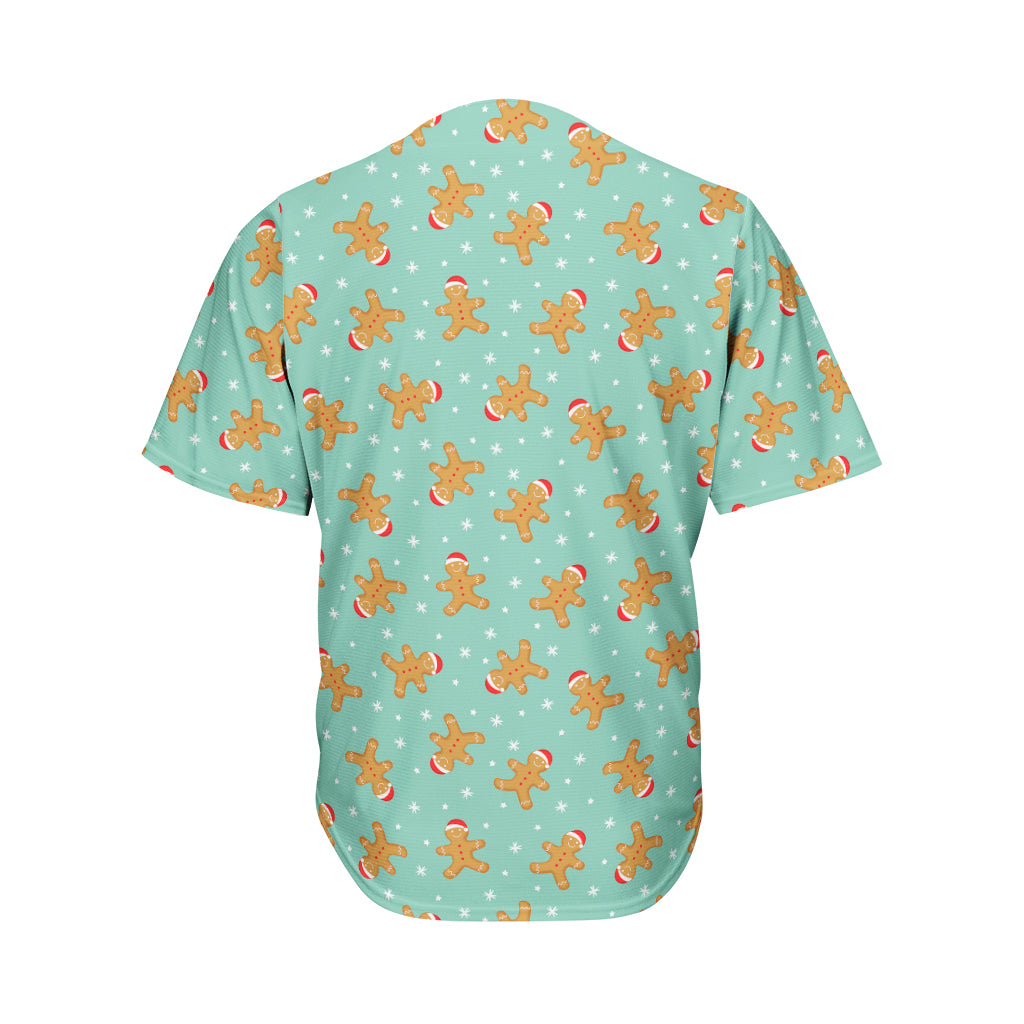 Little Gingerbread Man Pattern Print Men's Baseball Jersey