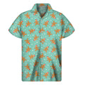 Little Gingerbread Man Pattern Print Men's Short Sleeve Shirt