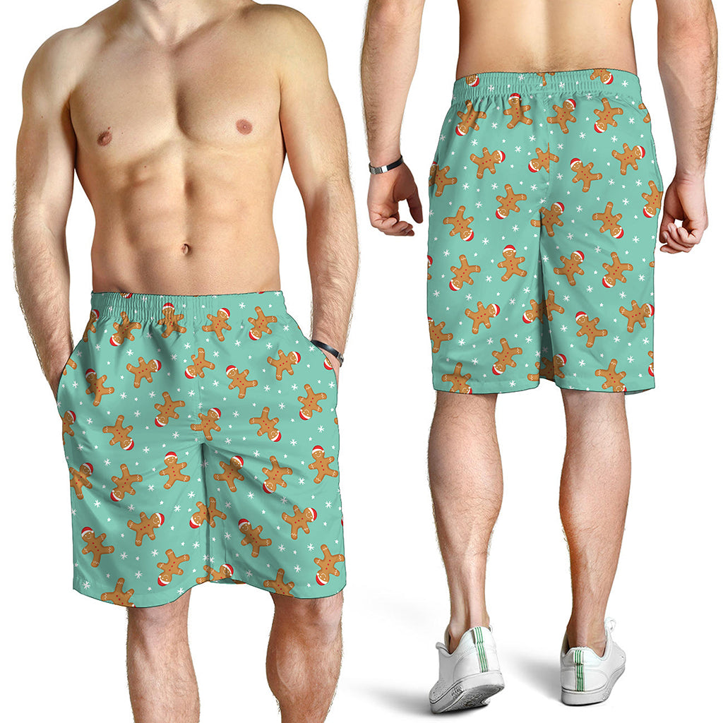 Little Gingerbread Man Pattern Print Men's Shorts