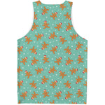 Little Gingerbread Man Pattern Print Men's Tank Top