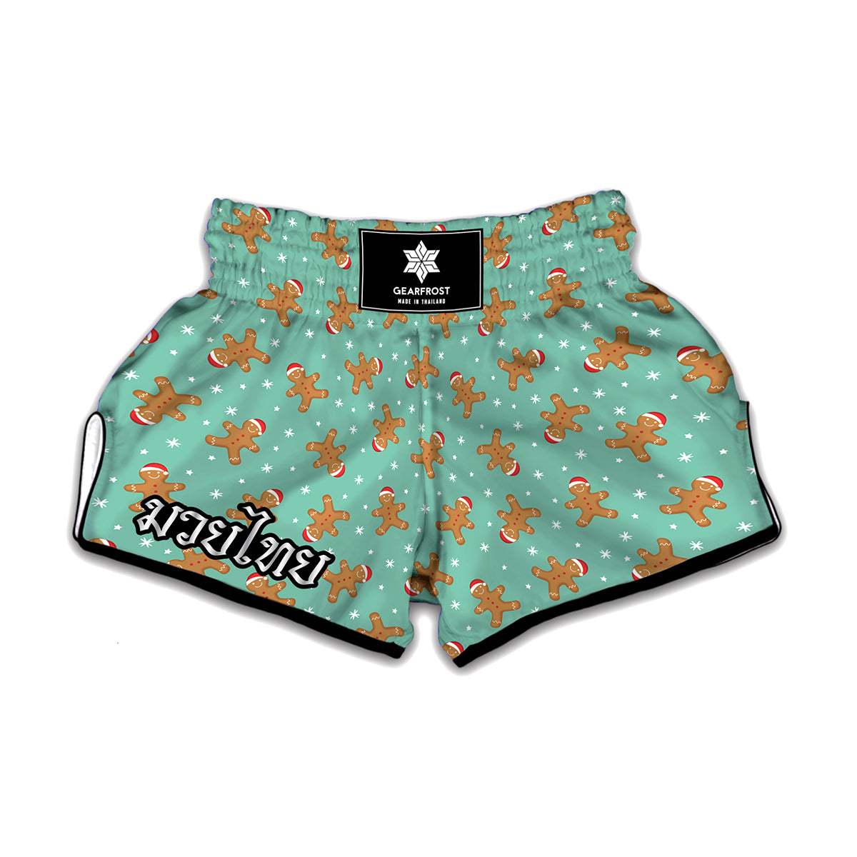 Little Gingerbread Man Pattern Print Muay Thai Boxing Shorts