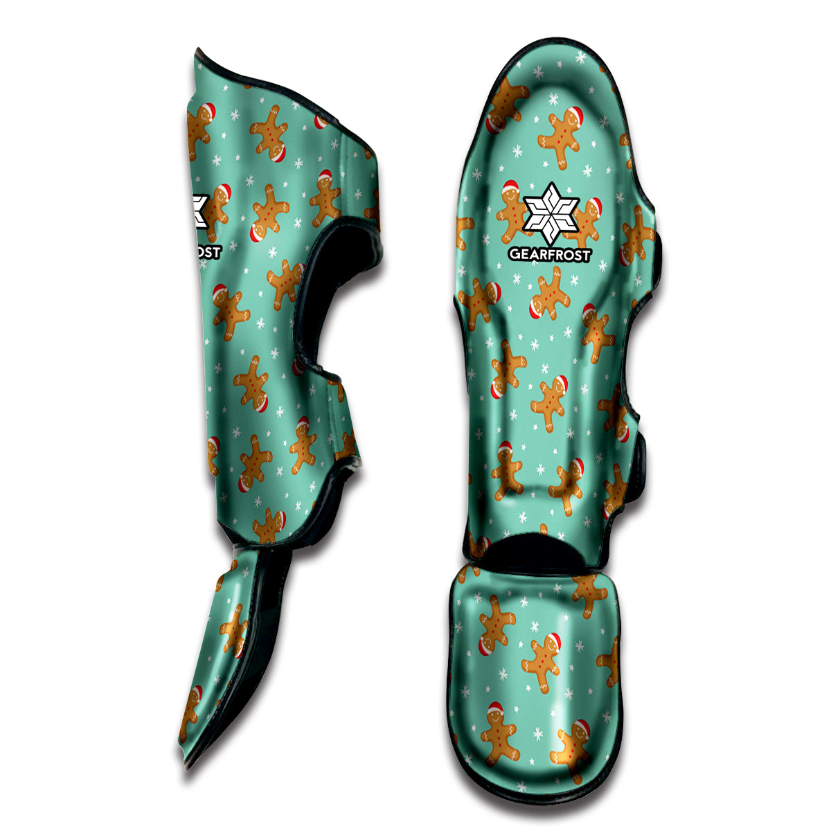Little Gingerbread Man Pattern Print Muay Thai Shin Guard