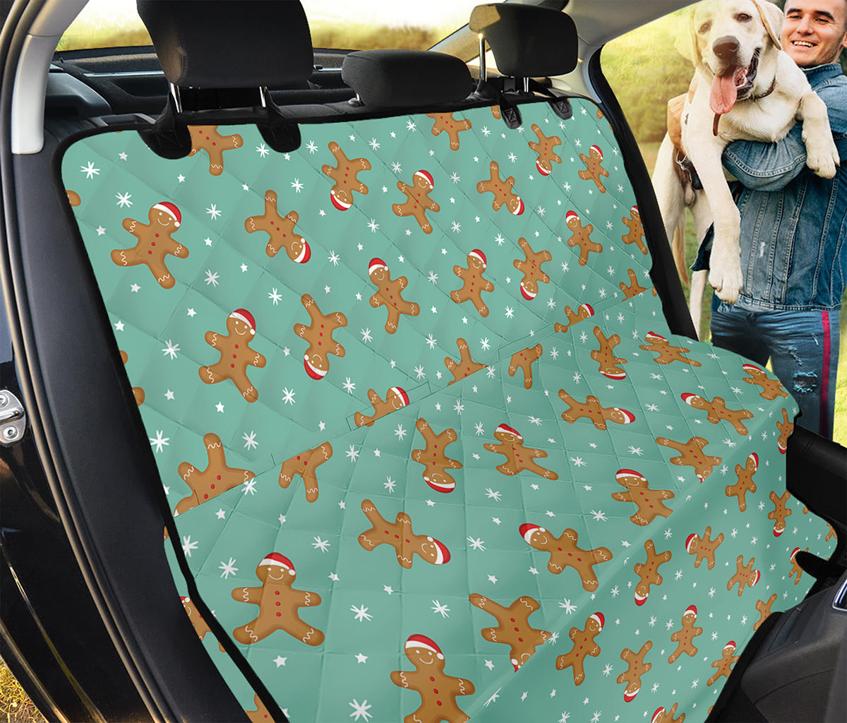 Little Gingerbread Man Pattern Print Pet Car Back Seat Cover