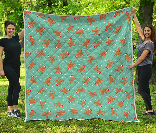 Little Gingerbread Man Pattern Print Quilt