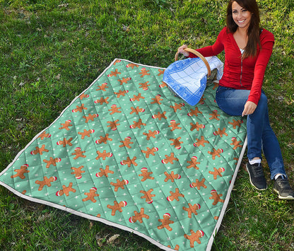 Little Gingerbread Man Pattern Print Quilt
