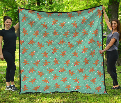 Little Gingerbread Man Pattern Print Quilt