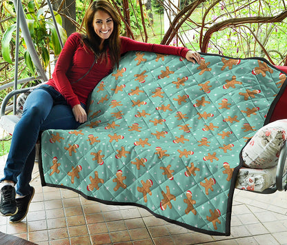 Little Gingerbread Man Pattern Print Quilt