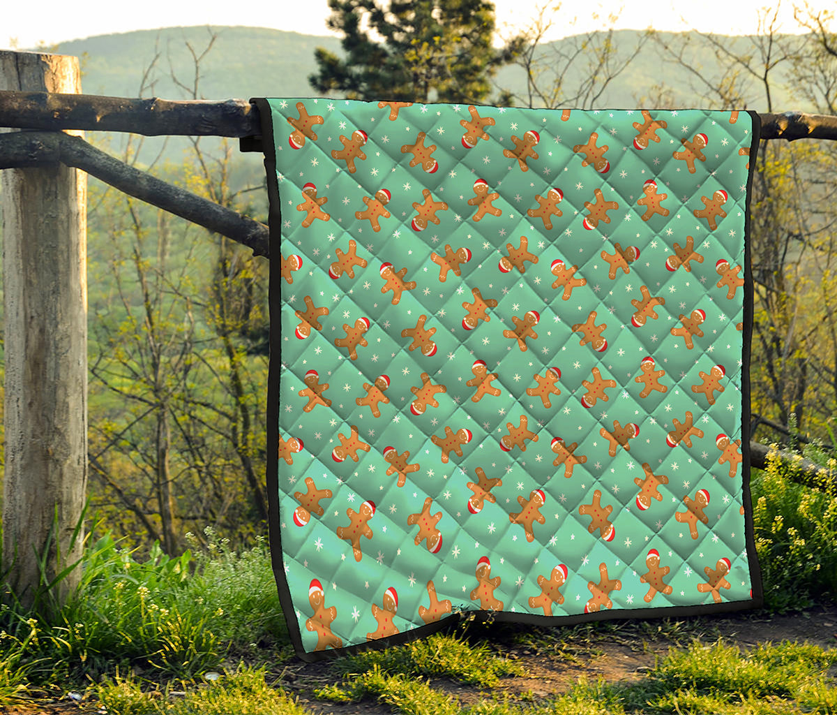Little Gingerbread Man Pattern Print Quilt