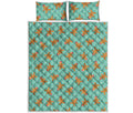 Little Gingerbread Man Pattern Print Quilt Bed Set