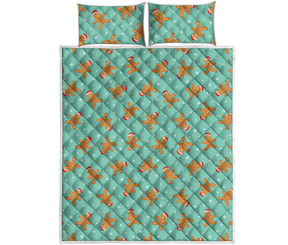 Little Gingerbread Man Pattern Print Quilt Bed Set