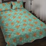 Little Gingerbread Man Pattern Print Quilt Bed Set