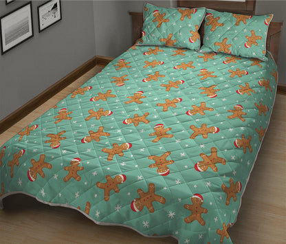 Little Gingerbread Man Pattern Print Quilt Bed Set