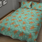 Little Gingerbread Man Pattern Print Quilt Bed Set