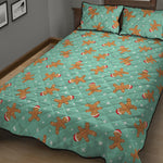 Little Gingerbread Man Pattern Print Quilt Bed Set