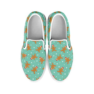 Little Gingerbread Man Pattern Print White Slip On Shoes