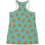 Little Gingerbread Man Pattern Print Women's Racerback Tank Top