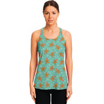 Little Gingerbread Man Pattern Print Women's Racerback Tank Top