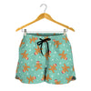 Little Gingerbread Man Pattern Print Women's Shorts