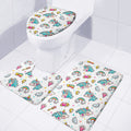 Little Girly Unicorn Pattern Print 3 Piece Bath Mat Set
