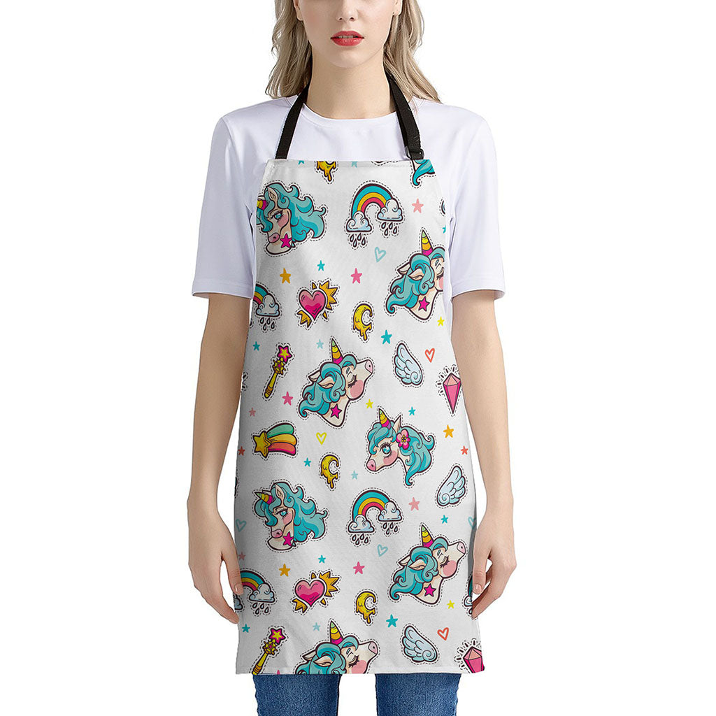 Little Girly Unicorn Pattern Print Apron