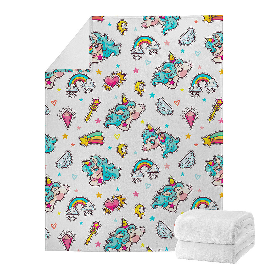 Little Girly Unicorn Pattern Print Blanket
