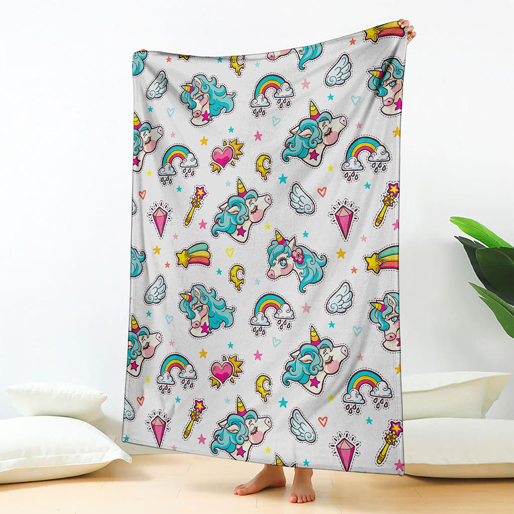 Little Girly Unicorn Pattern Print Blanket