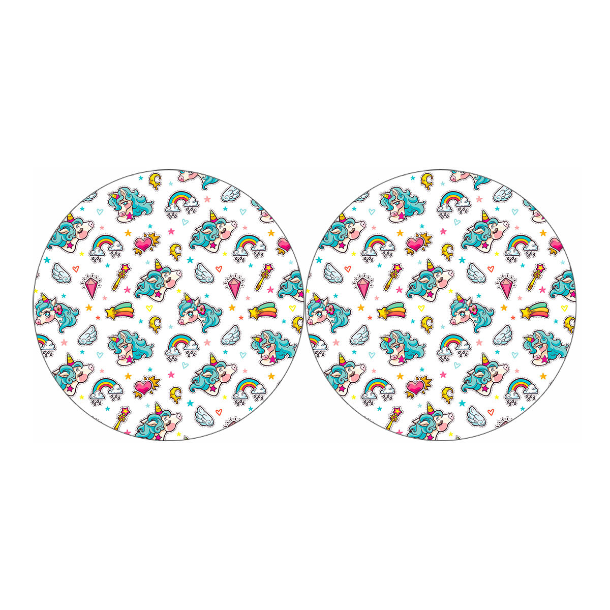 Little Girly Unicorn Pattern Print Car Coasters