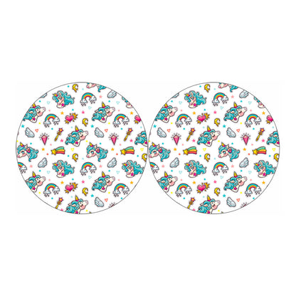 Little Girly Unicorn Pattern Print Car Coasters